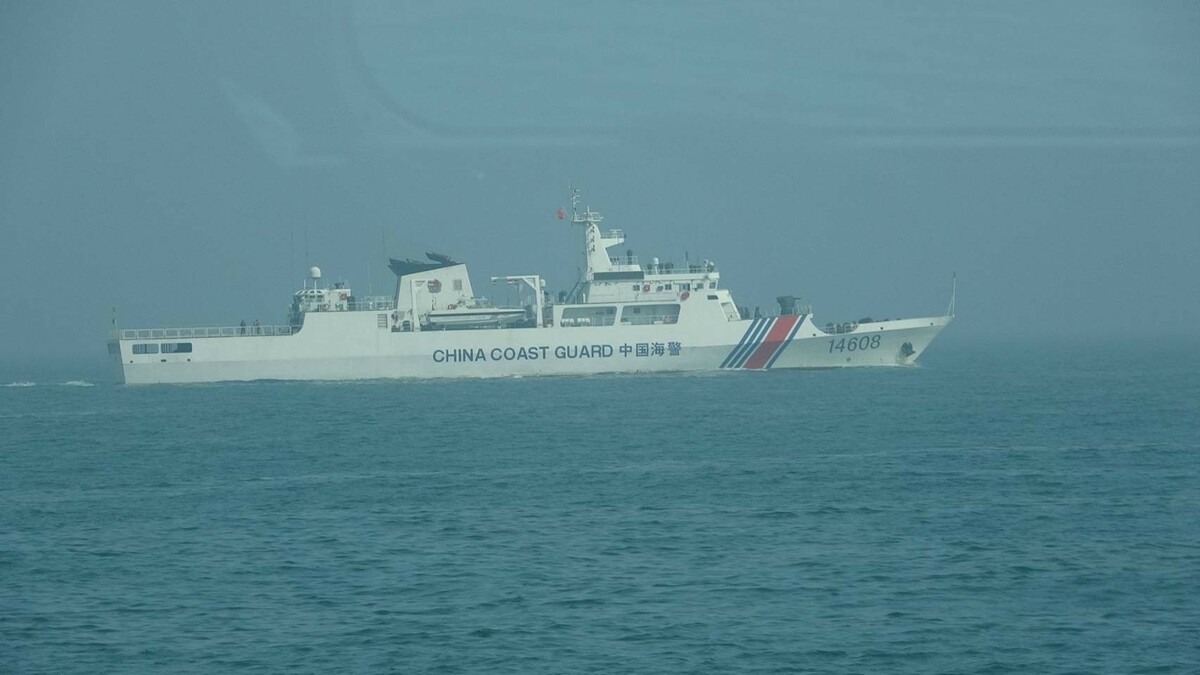 5月6日騷擾金門中國海警船「14608」。 圖：海巡署提供