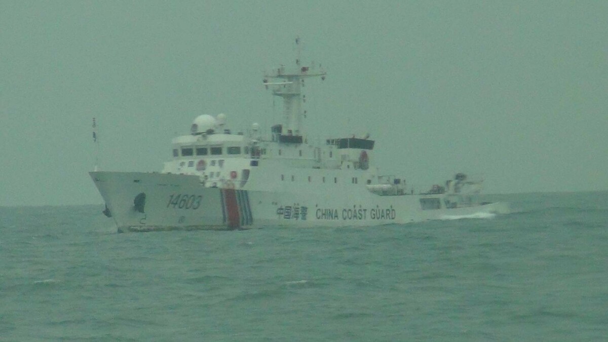 5月6日騷擾金門中國海警船「14603」。 圖：海巡署提供