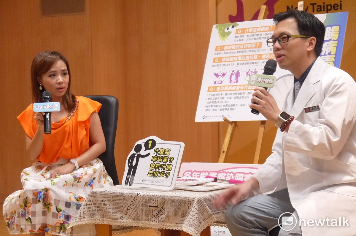 阿包醫師親自解說腸病毒的知識，並提醒民眾，酒精是無法將腸病毒殺死的，記得要勤洗手，才是預防之道。 圖：鍾孟軒/攝