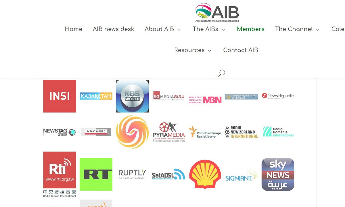 台灣央廣（RTI）是國際廣播協會（Association for International Broadcasting, AIB）正式會員。 圖：翻拍自RTI網站