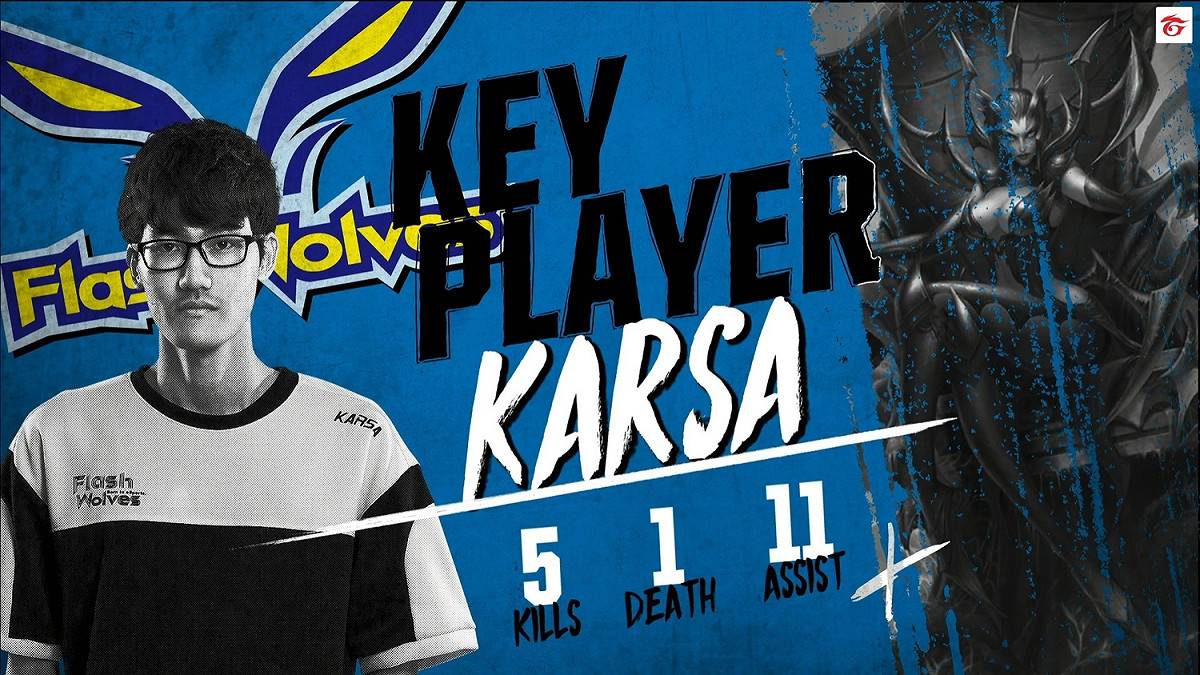 單場MVP：FW打野選手Karsa。 圖：翻攝自 Garena Twitch