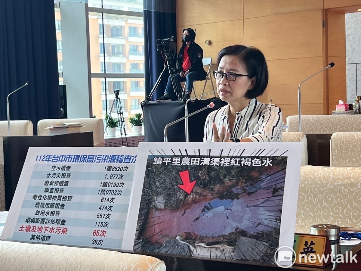 台中市議員朱暖英指出，食安稽查工作不能只有市場超商或食品工廠巡查，更要確認食材種植環境有無受到污染，也是顧好食安的重要環節。 圖：唐復年/攝