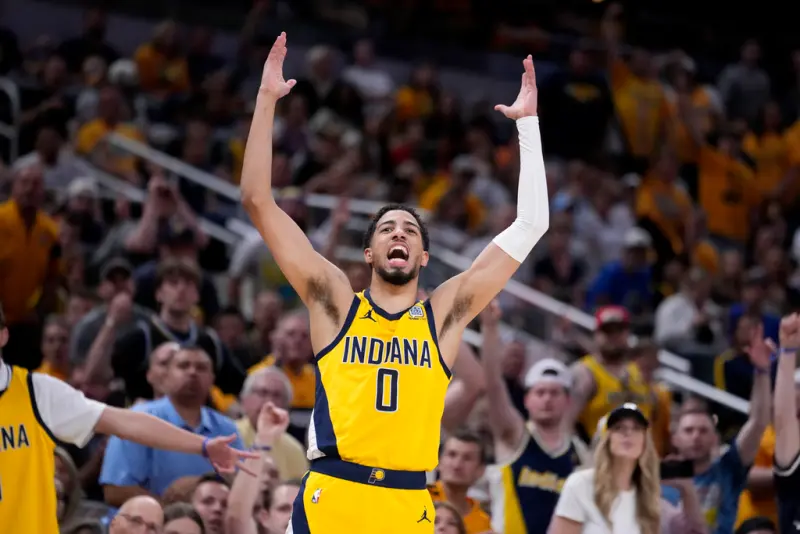▲Tyrese Haliburton狂得20分，幫助溜馬以121:89痛宰尼克，目前雙方以2:2追平系列賽。（圖／美聯社／達志影像）