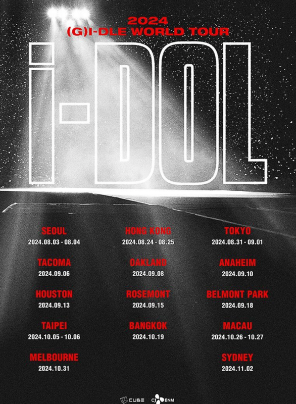 (G)I-DLE將舉辦《iDOL》世界巡迴演唱會，其中台北場將在10月5日、6日舉辦。 圖：翻攝自(G)I-DLE IG