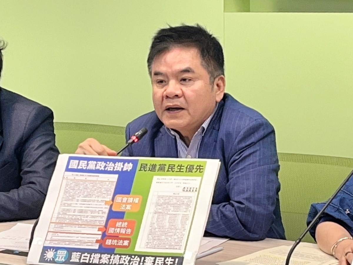民進黨團書記長莊瑞雄指國民黨除了政治法案之外，其他都看不上眼。 圖：金大鈞/攝