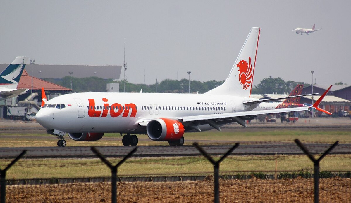 2018年10月，印尼獅子航空一架波音737 MAX 8型客機從雅加達機場起飛，卻於起飛後13分鐘墜毀於爪哇海。(示意圖) 圖:翻攝自 維基百科