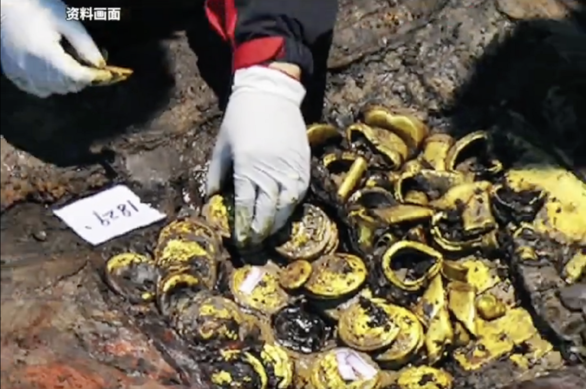 傳西安農民挖出的 11 斤黃金，交給博物館後，竟然變成了8斤。 圖：翻攝自 Ｘ（前推特）@yuyimei2
