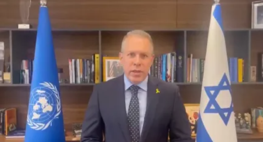 以色列常駐聯合國代表埃爾丹反對聯合國為萊希默哀。 圖：翻攝自埃爾丹 X（前推特）帳號