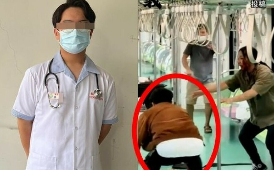 台中捷運19歲3刀男砍人遭乘客制伏共4傷! 上銬哭嚎：為什麼要這樣