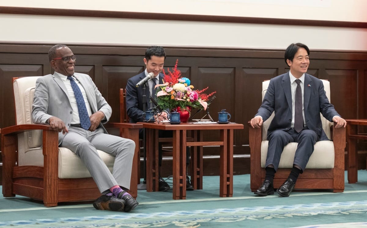 總統賴清德會晤聖露西亞總理皮耶（Philip J. Pierre）訪問團一行。 圖：總統府/提供