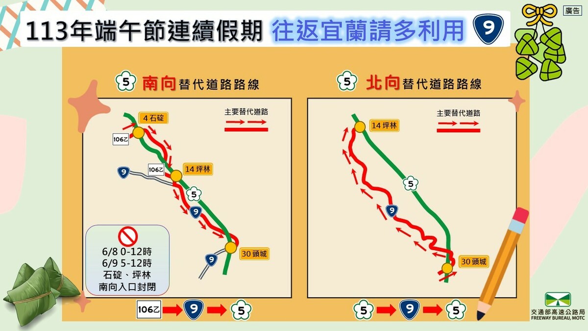 台9替代道路示意圖。 圖：高公局／提供