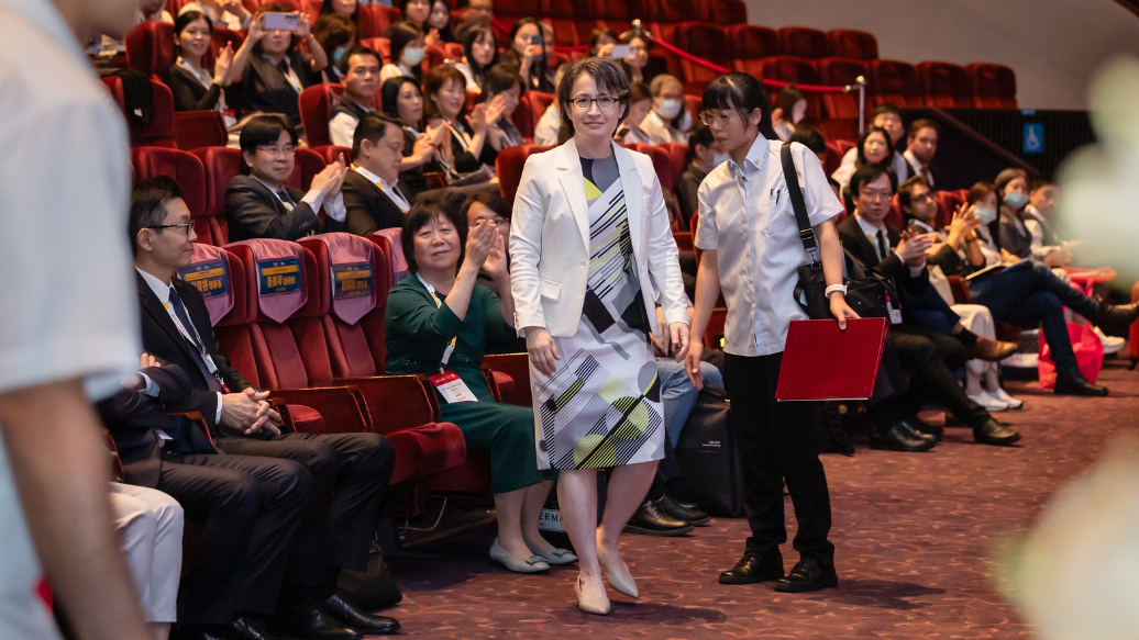 副總統蕭美琴出席2024台灣皮膚科醫學會春季學術研討會開幕活動。 圖：總統府提供