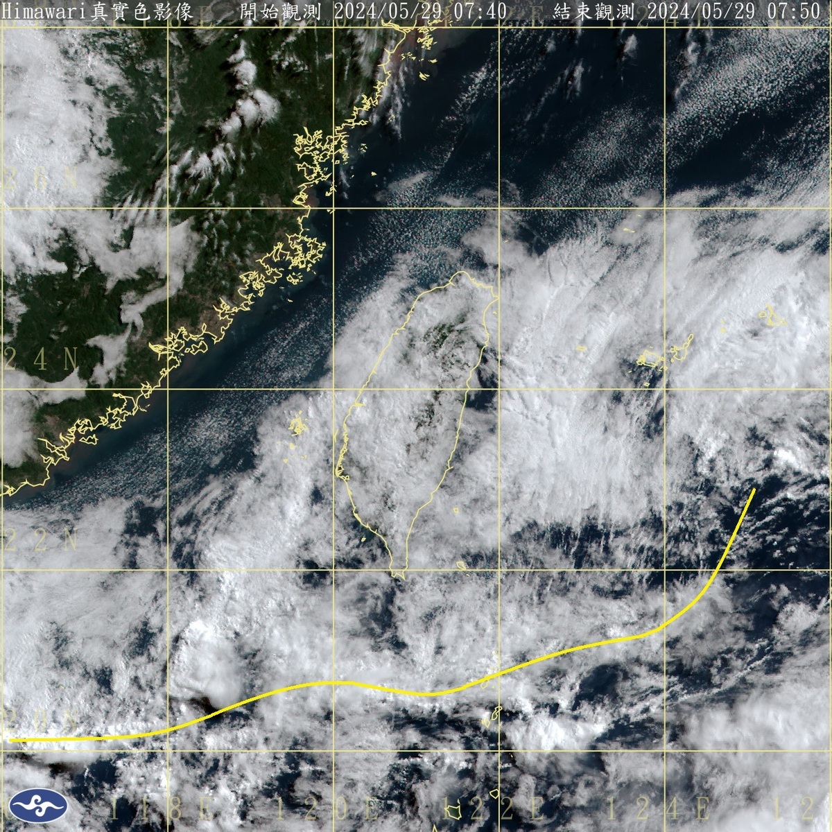 今日起鋒面南移至巴士海峽，雨勢較為趨緩。 圖：取自鄭明典臉書