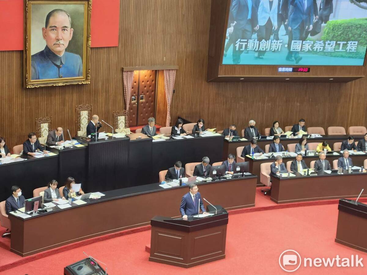 行政院長卓榮泰首度赴立法院進行施政方針報告。 圖：黃建豪/攝