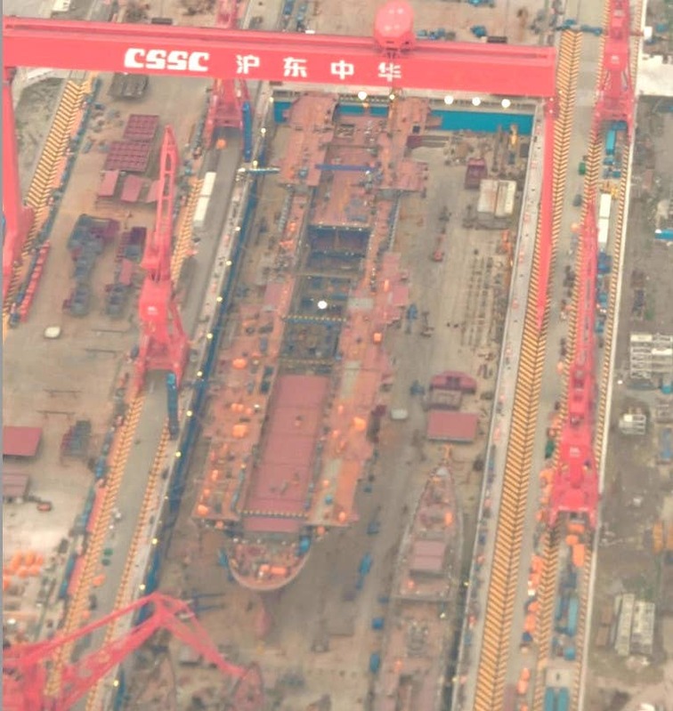 全球最大的中國 076 攻擊艦。 圖:翻攝自 極光 X