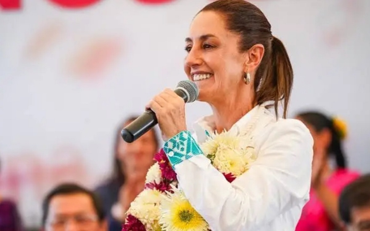 墨西哥執政黨國家復興運動黨所在競選聯盟總統候選人克勞迪婭·辛鮑姆當選下一任總統。 圖 : 翻攝自央視新聞