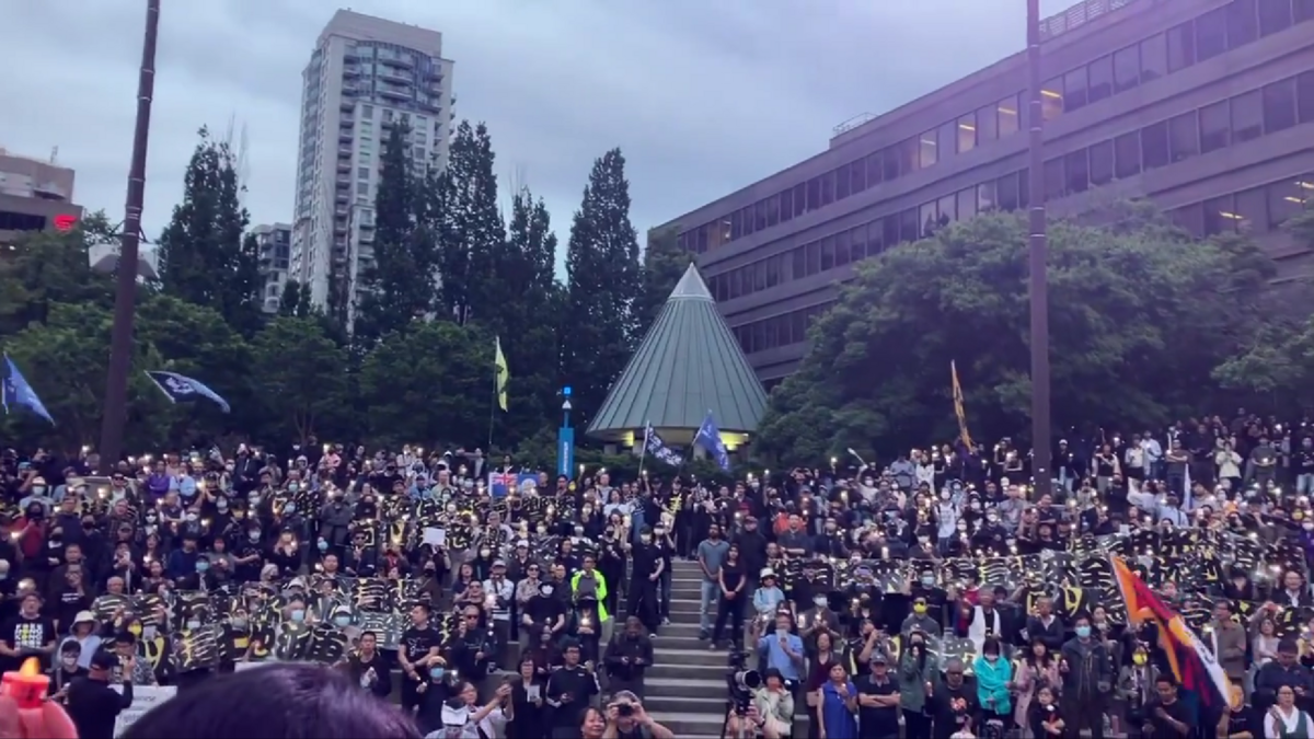 在加拿大多倫多，當地也舉辦了六四 35 週年紀念活動。 圖 : 翻攝自影片