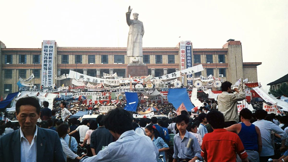 六四事件的抗議者。 圖：翻攝自朱韻和 X（前推特）帳號