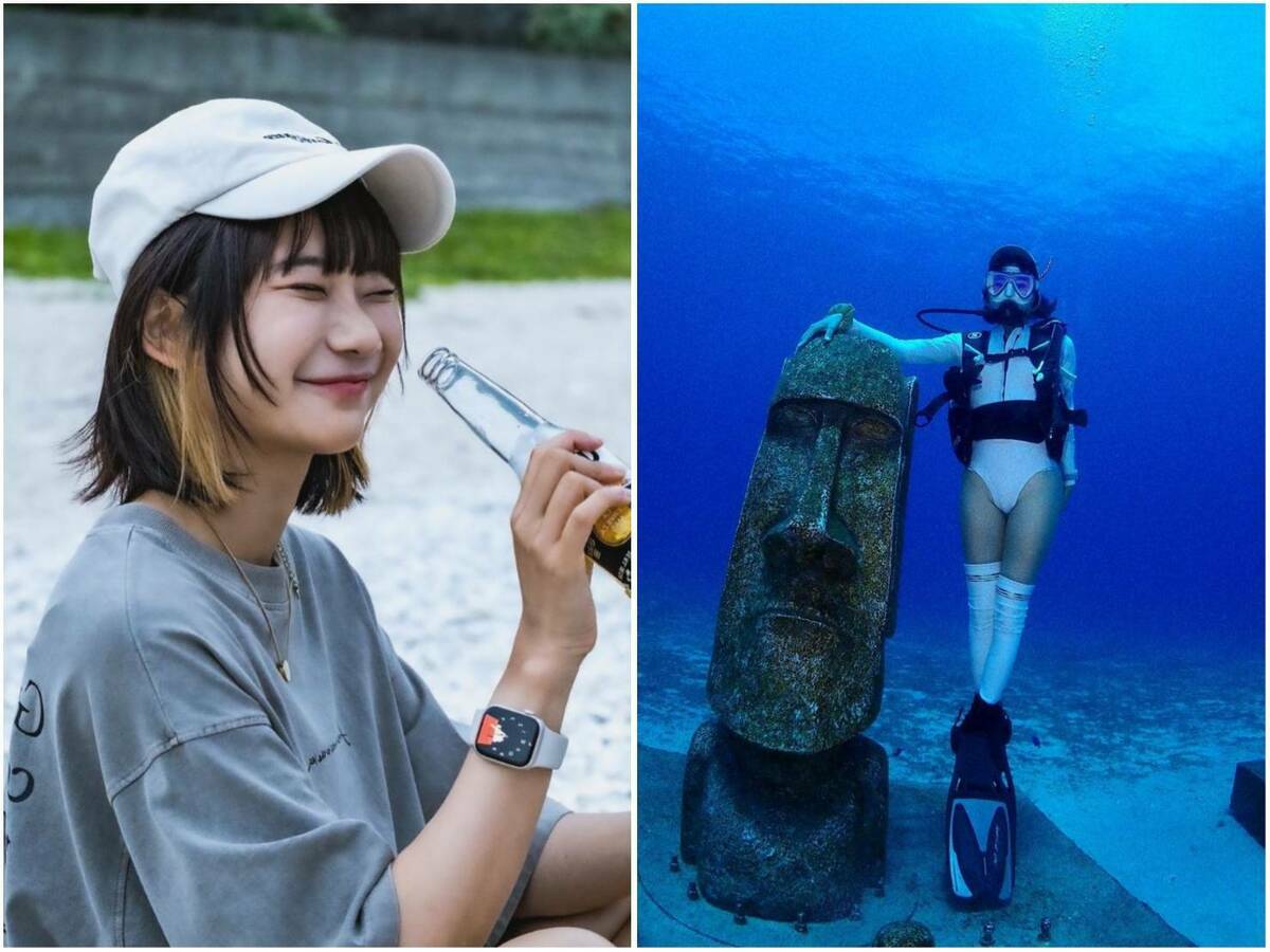 愛莉莎莎分享到綠島潛水照片。 圖：取自愛莉莎莎IG