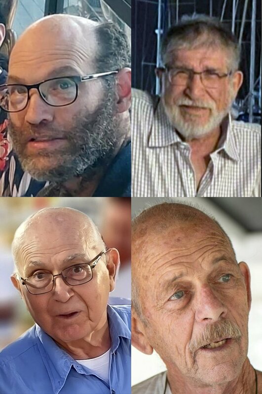 以色列政府證實已逝人質（由左上至右上，左下至右下）依序為，帕普威爾（Nadav Popplewell）、麥茨格（Yoram Metzger）、古柏（Amiram Cooper）、貝利（Chaim Peri）。 圖：翻攝自 Ｘ 「 Inty 熱點新聞」