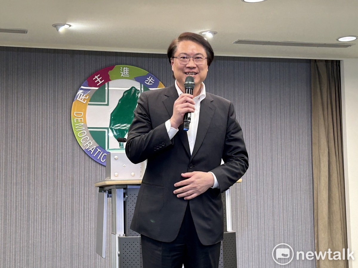 民進黨秘書長林右昌到任，誓言深入基層讓民進黨進化。 圖：黃宣尹/攝