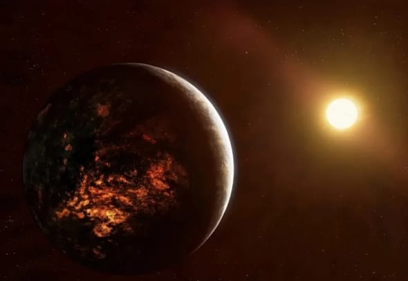 55Cancri e 離恆星很近的藝術圖 圖片來源：Mark Garlick/Science Photo Library 圖：翻攝自 Mark Garlick/Science Photo Library