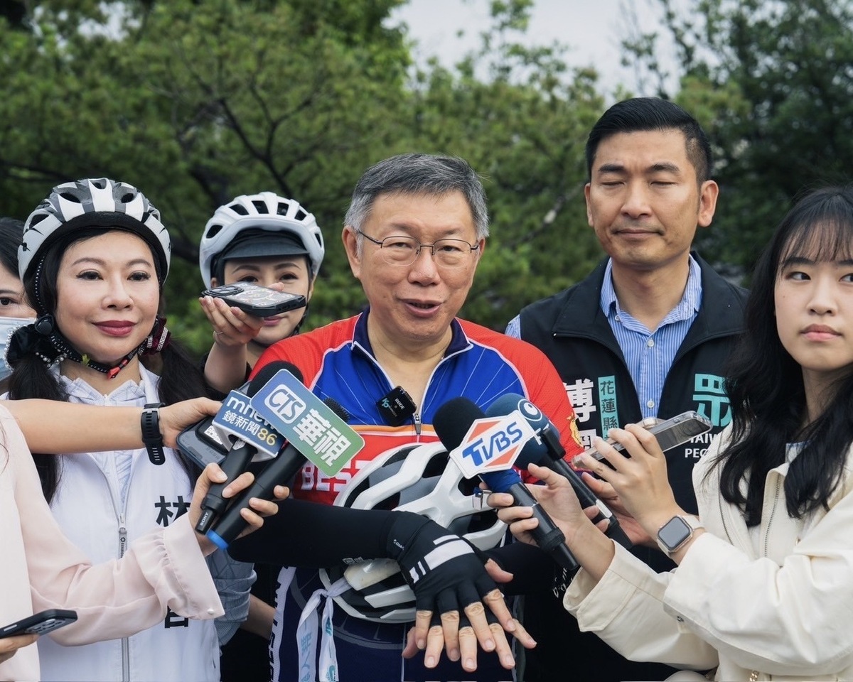 民眾黨主席柯文哲今明兩天環騎花蓮，盼振興當地觀光。 圖：民眾黨 / 提供