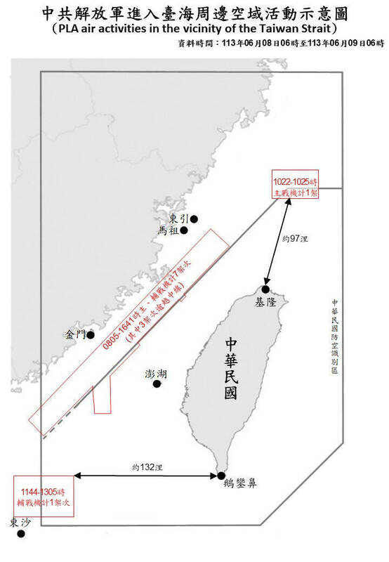 端午連假第2天共機艦持續擾台。 圖/國防部