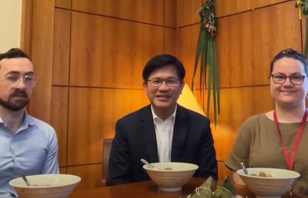 林佳龍推薦國人在端午假期可以享用鹼粽冰。 圖：翻攝自林佳龍臉書