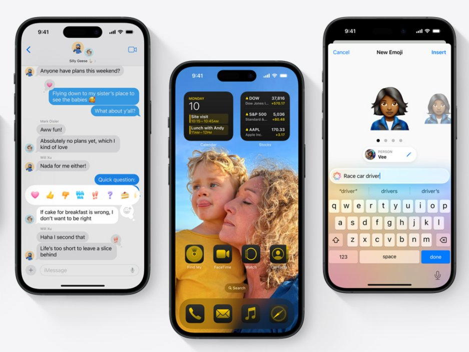 iOS 18 新功能有條件開放，iPhone 15 Pro 成為新 AI 旗艦。 圖：翻攝自蘋果WWDC直播畫面