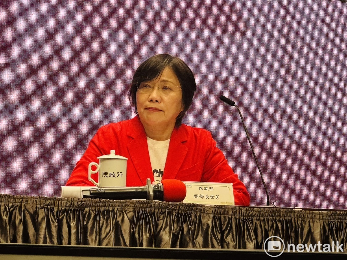 內政部長劉世芳今（13）天列席行政院會後記者會。 圖：謝莉慧/攝