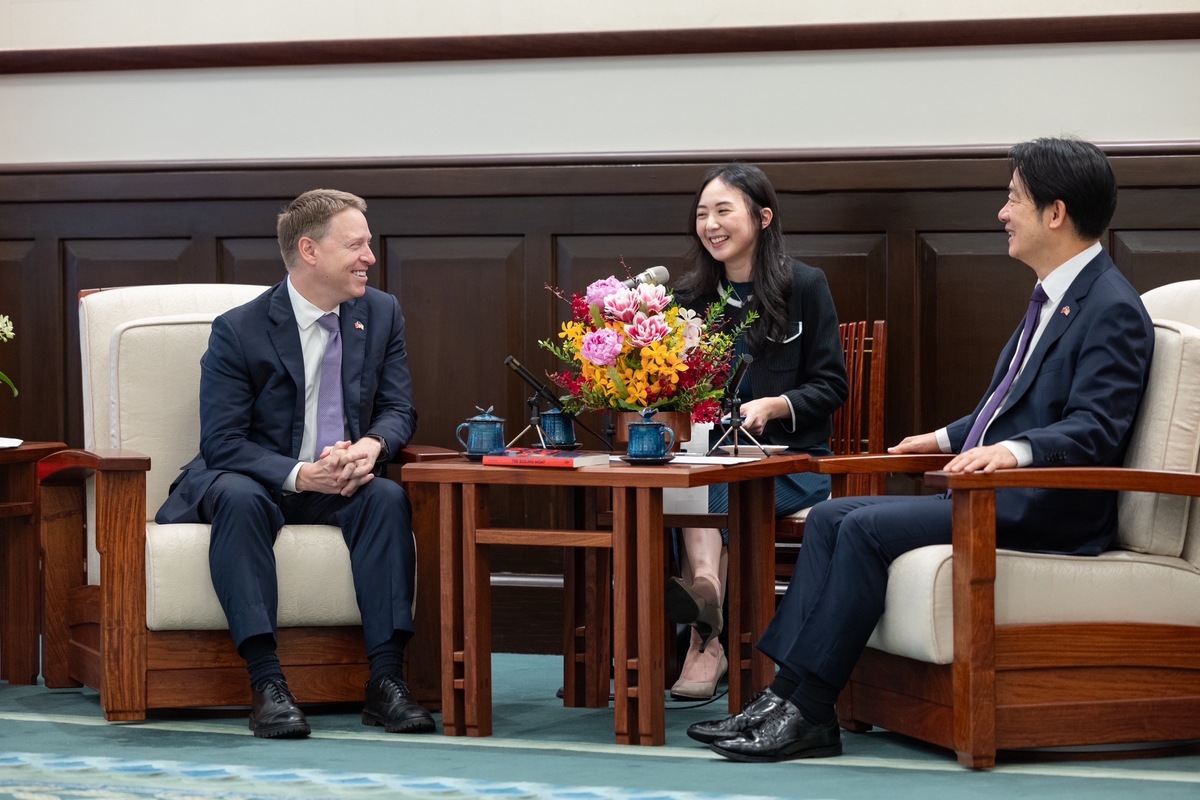賴清德接見美國前白宮副國安顧問博明訪團一行。 圖：總統府提供