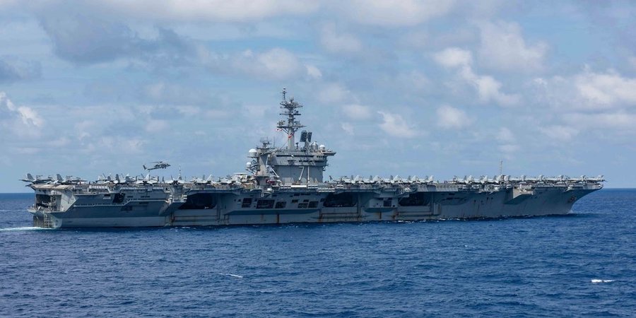 美國海軍尼米茲級核動力航空母艦「羅斯福號( CVN-71)」在南海活動。 圖：翻攝U.S. Navy