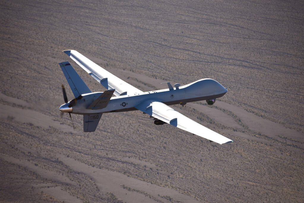 圖為美軍MQ-9收割者無人機。（軍事武器示意圖） 圖：翻攝圖美國空軍網頁