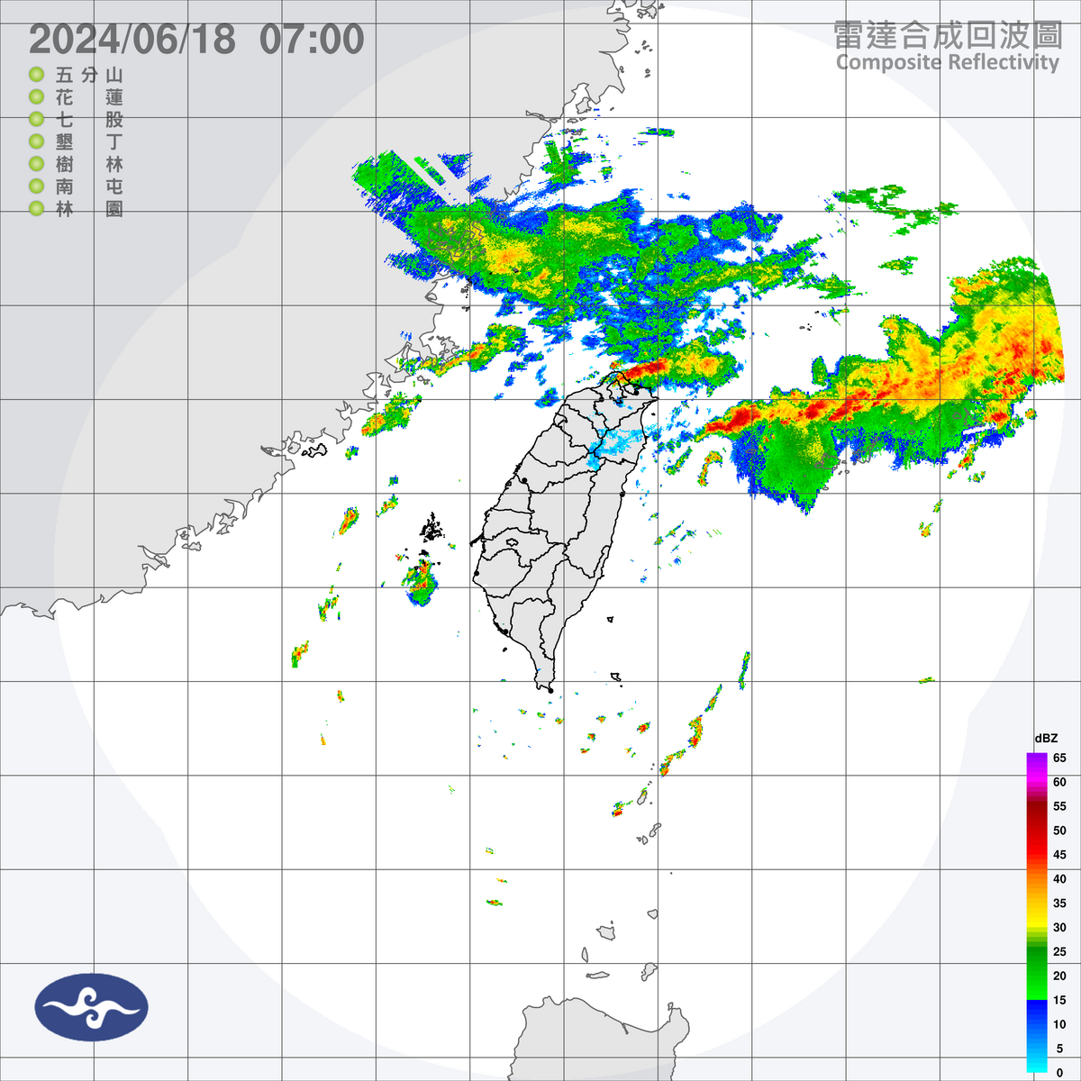 除了基隆北海岸要注意大雨外，今天金門與馬祖也將有短暫陣雨或雷雨，馬祖並有局部較大雨勢發生機率。 圖：中央氣象署／提供