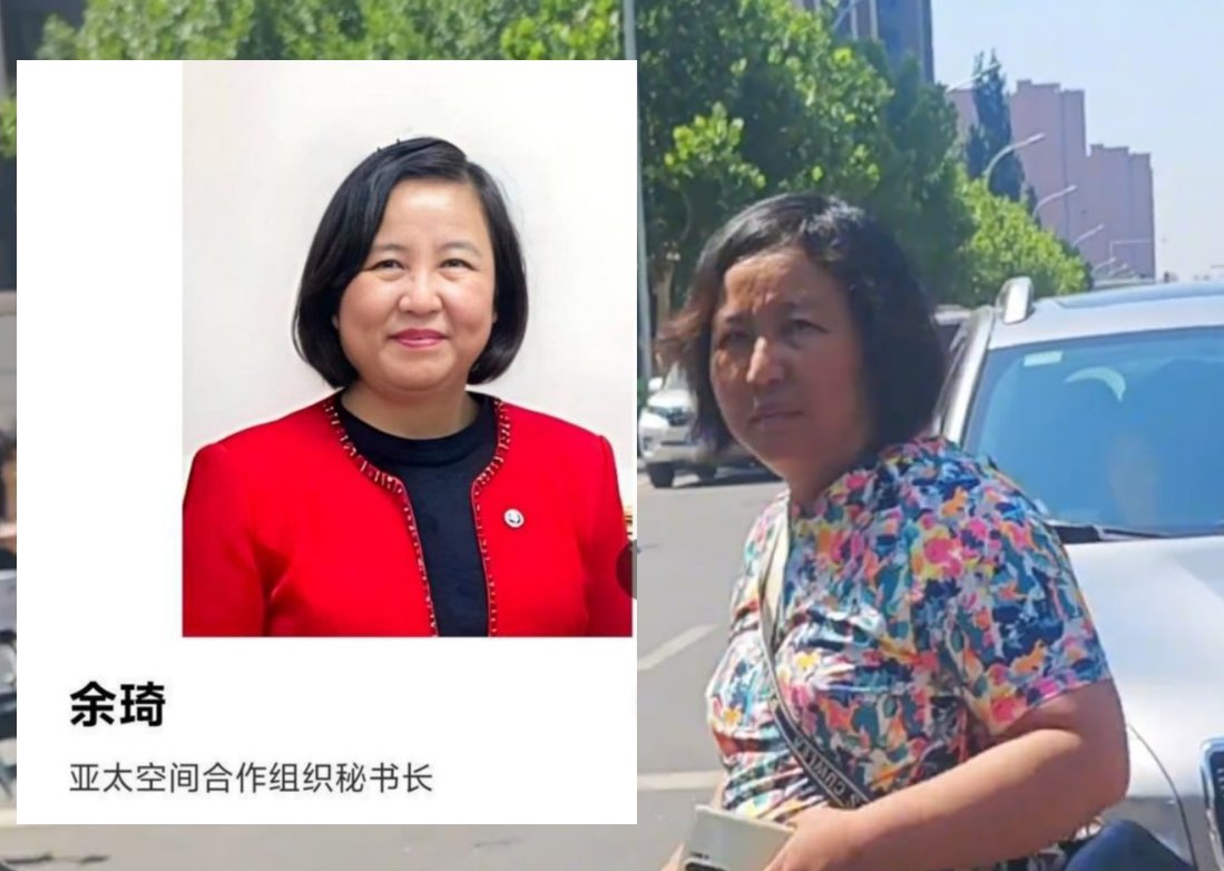 將車輛違停路中央，還對其他人叫囂的中國大媽余琦。 圖：翻攝自 Ｘ（前推特）@whyyoutouzhele