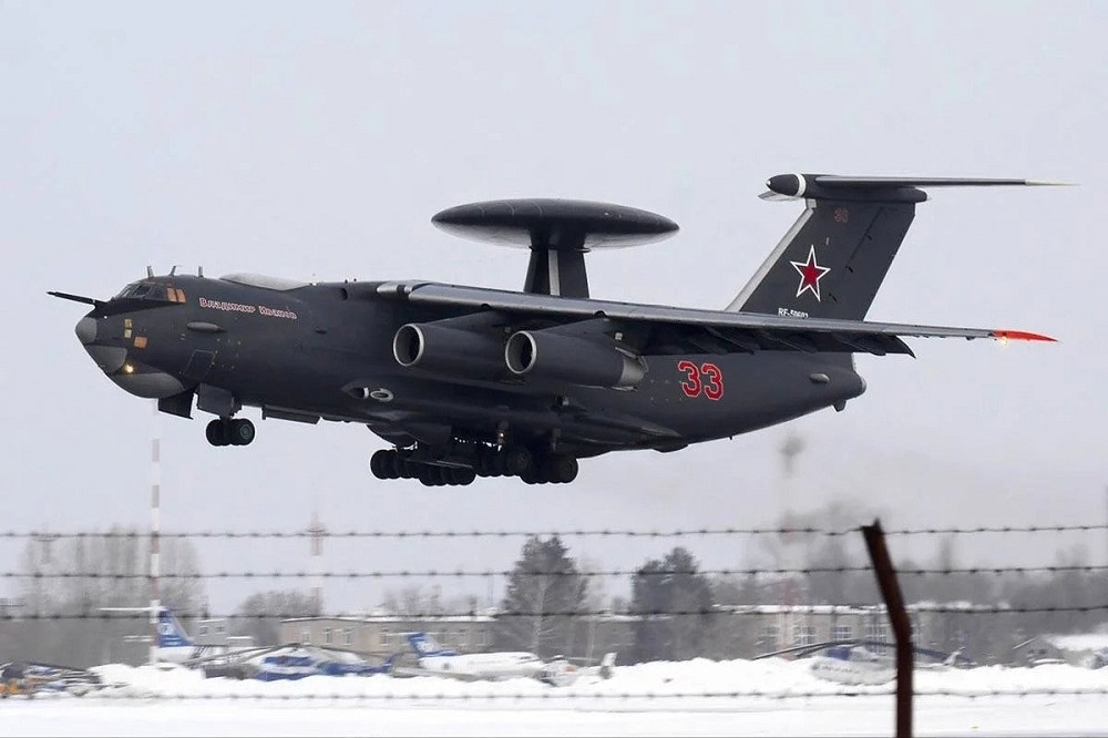 俄軍曾被烏軍擊落兩架A-50U預警機，圖為俄軍同型機種。 圖：取自俄國國防部網站