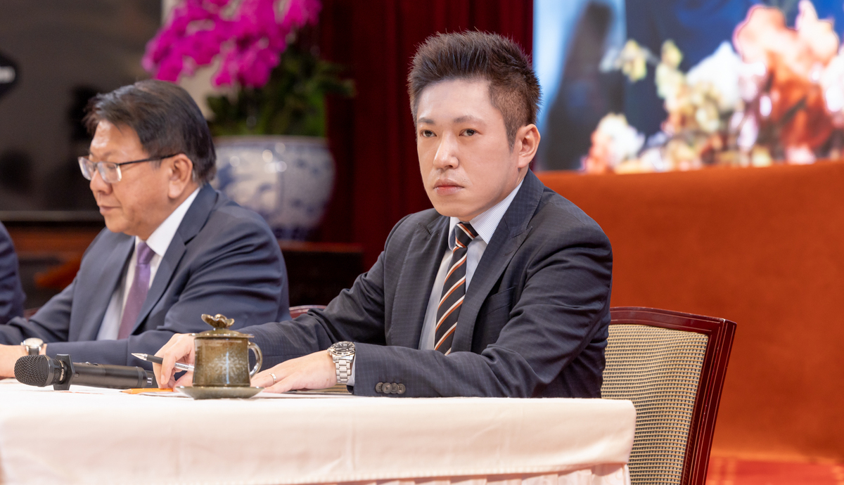 總統府副秘書長張惇涵出席「信賴新政 時代新台灣」記者會。 圖：總統府提供