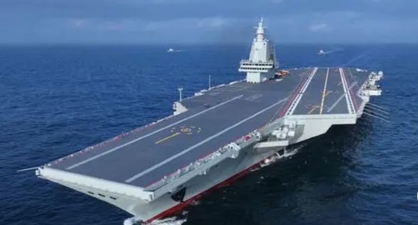 中國第三艘航母福建艦 。 圖：翻攝中國海軍