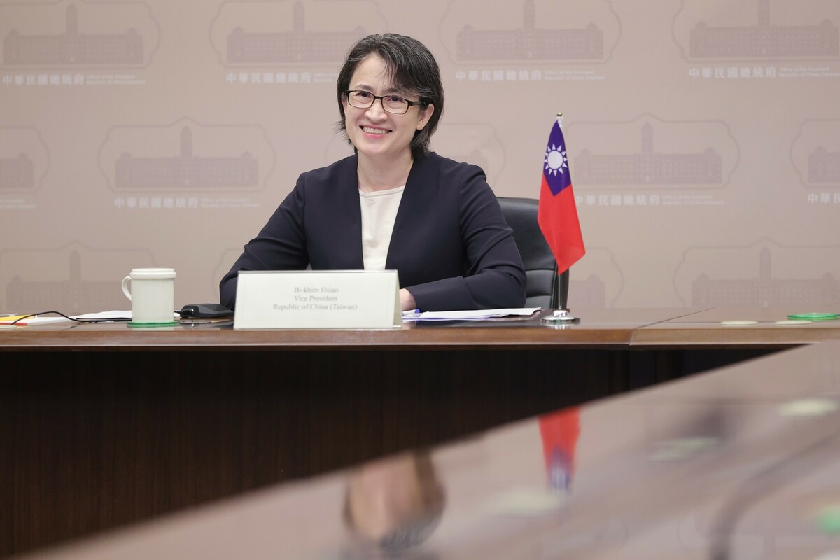 副總統蕭美琴應英國智庫邀請發表視訊演說。 圖：總統府提供