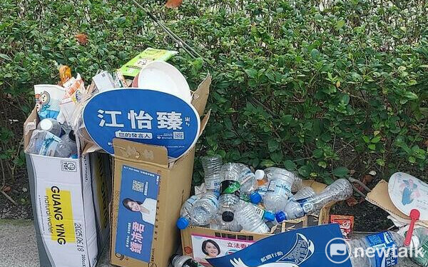 公德心呢？「藍鷹」盤旋立院周遭 覆議遭否決「留垃圾爽離場」