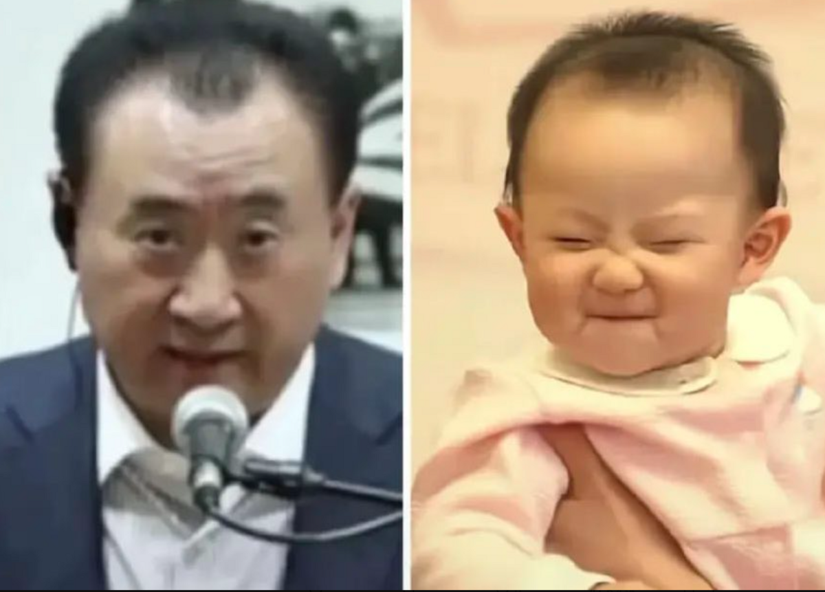 黃一鳴女兒與王健林的對比圖，黃一鳴稱女孩是她與王健林兒子王思聰所生。 圖：翻攝自中日政經辯論 X（前推特）帳號