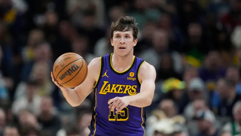 ▲NBA美國職籃洛杉磯湖人新任總教練人選，日前正式出爐，將由前NBA球員JJ Redick接下，而陣中後衛Austin Reaves則是顯得相當期待，並表示已迫不期待與他一同共事。（圖／美聯社／達志影像）