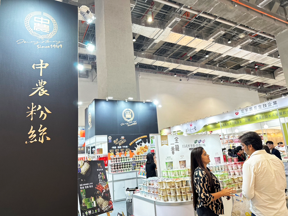 中農粉絲在台北國際食品展設攤。 圖：中農粉絲/提供