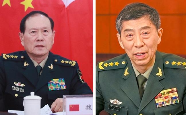中國2任前國防部長魏鳳和（左）與李尚福(右)被指貪腐，雙雙遭到開除黨籍。有媒體報導稱，從 2023 年 7 月至今，已經有 12 名解放軍高層遭到清洗。 圖：新頭殼資料照、合成