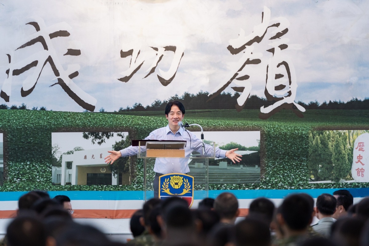 總統賴清德前往台中成功嶺營區，視導新兵入伍訓練。 圖：總統府提供