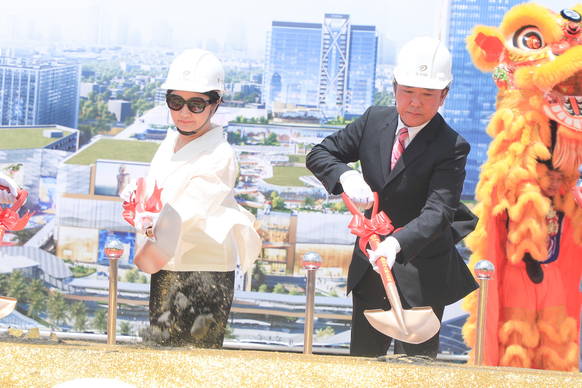 台中市長盧秀燕參加「D-ONE第一大天地」動土儀式。 圖：唐復年／攝