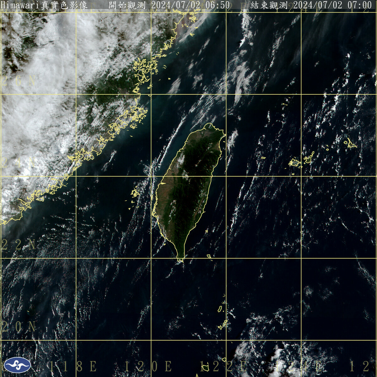太平洋高氣壓中心近似滯留，中央氣象署表示，全台各地包括澎湖、金門、馬祖，今天大都是晴到多雲且高溫炎熱的天氣。 圖：中央氣象署／提供