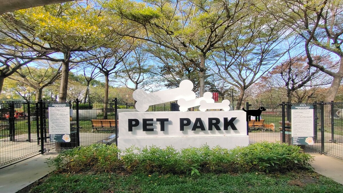 古坑服務區寵物公園(大小型犬分區)。 圖：交通部高速公路局／提供