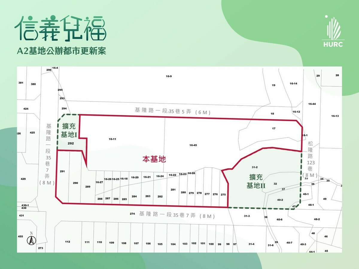 信義兒福A2基地區域。 圖：國家住都中心提供